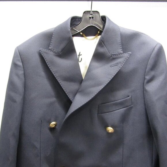 NEW GOLDEN GOOSE Men's Dave Double-Breasted Blazer Size 46 Navy Blue – Tailored - Picture 1 of 16